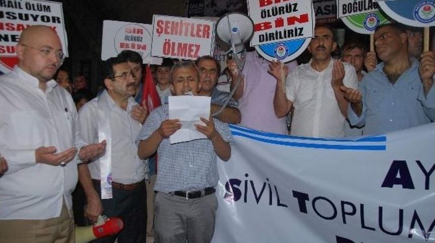 Aydın&rsquo;da Filistin'e Dua, İsrail'e Beddua Eylemi