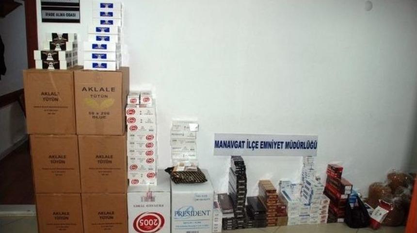 Manavgat&rsquo;ta G&uuml;mr&uuml;k Ka&ccedil;ağı Sigara Satan İki Kişi Yakalandı