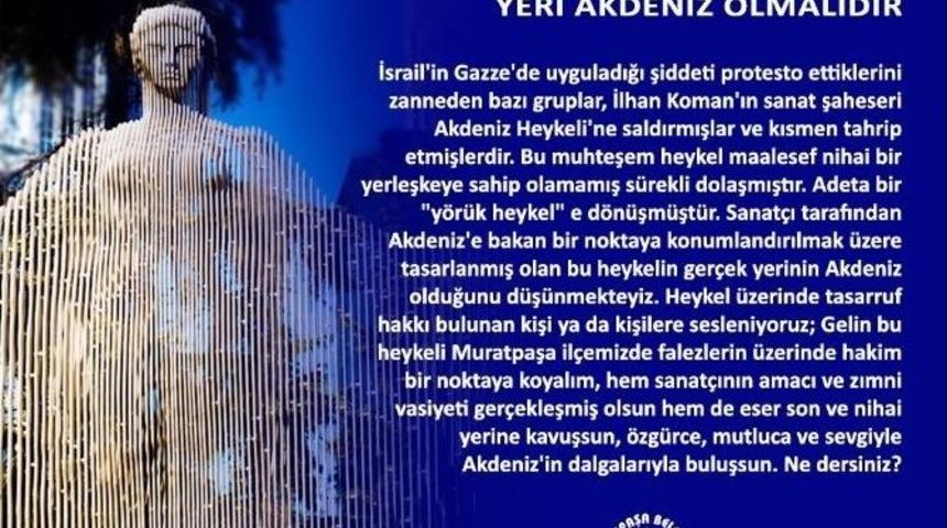 Başkan Uysal, &ldquo;akdeniz Heykeli&rsquo;nin Yeri Akdeniz Olmalıdır&rdquo;