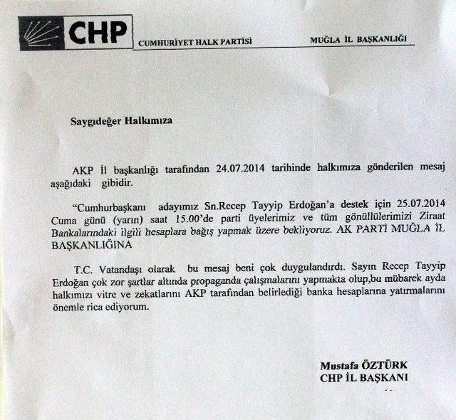 Chp İl Başkanının Fitresi Başbakan&rsquo;a 2