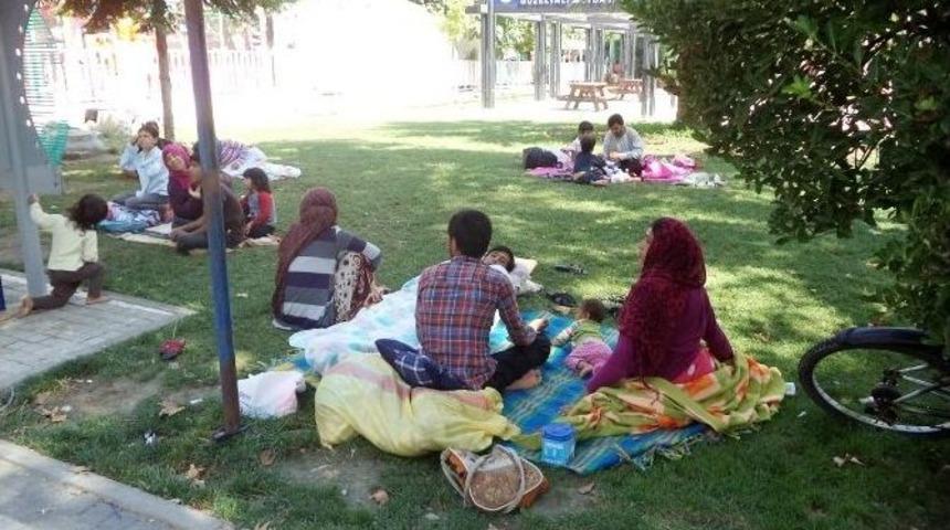 Parkları Mesken Tutan Suriyeli G&ouml;&ccedil;menler Mudanya Dışına &Ccedil;ıkarıldı