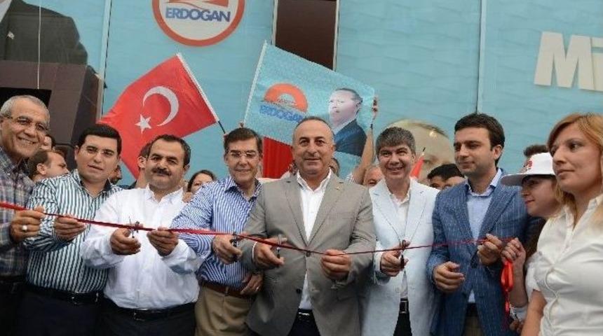 Bakan &Ccedil;avuşoğlu, Erdoğan&rsquo;ın Se&ccedil;im Ofisinin A&ccedil;ılışını Yaptı
