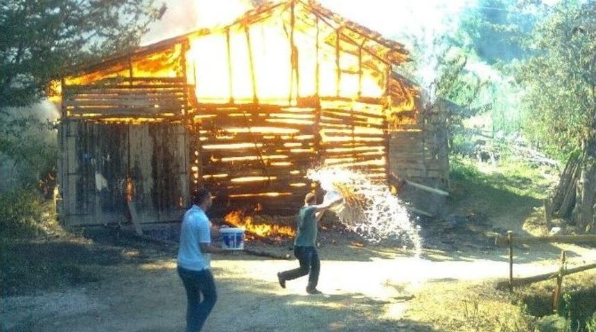 K&uuml;re'de Samanlık Yangını