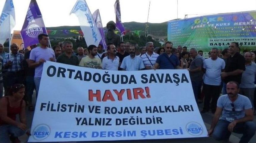 Tunceli&rsquo;den Filistin Ve Rojava&rsquo;ya Destek