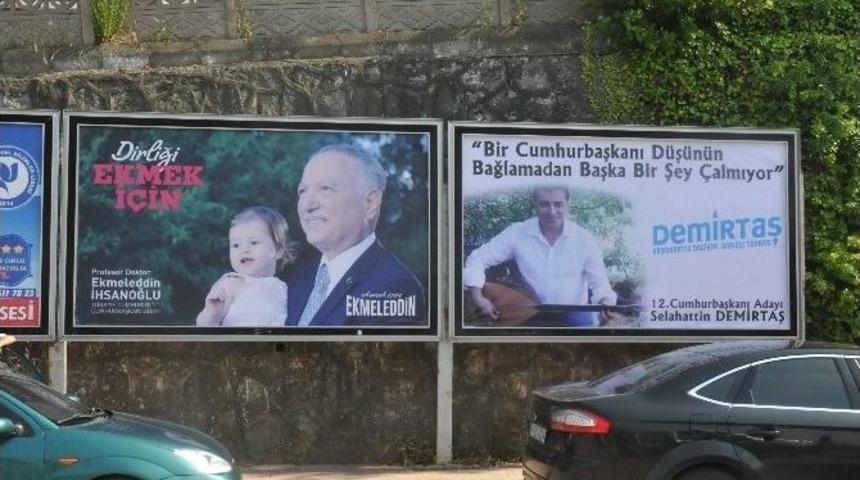 Cumhurbaşkanı Adaylarının Fotoğrafları Afişlerde Yerini Aldı