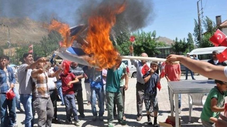 Sarıveliler&rsquo;de İsrail Protestosu