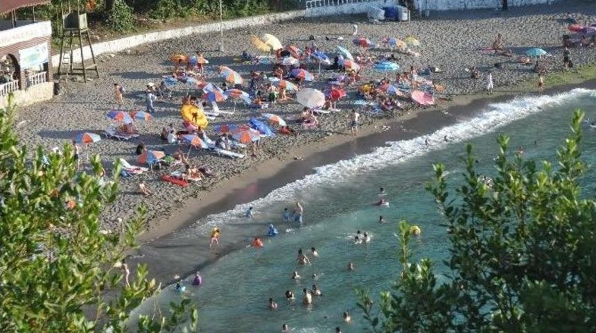 Karadeniz'in Mavi Bayraklı Plajına Yoğun İlgi