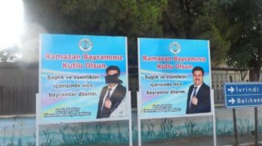 Havran&rsquo;da Reklam Panosuna &Ccedil;irkin Saldırı