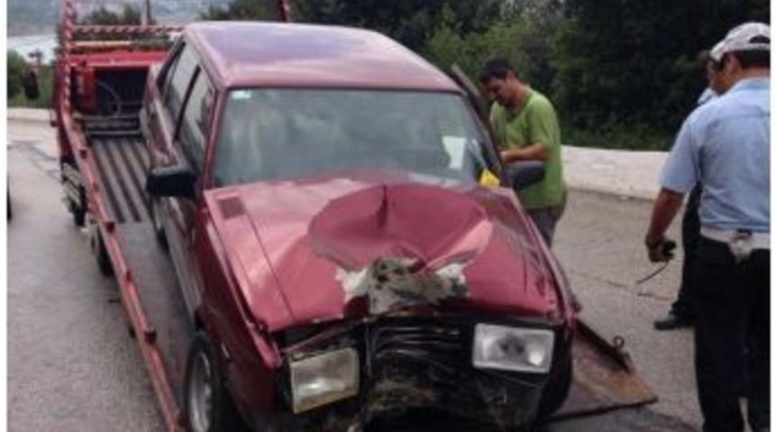 Otomobil Elektrik Direğine &Ccedil;arptı: 1 Yaralı