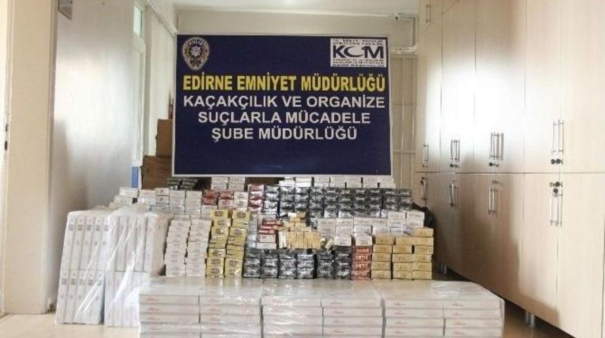 Edirne&rsquo;de G&uuml;mr&uuml;k Ka&ccedil;ağı 12 Bin 400 Paket Sigara Ele Ge&ccedil;irildi