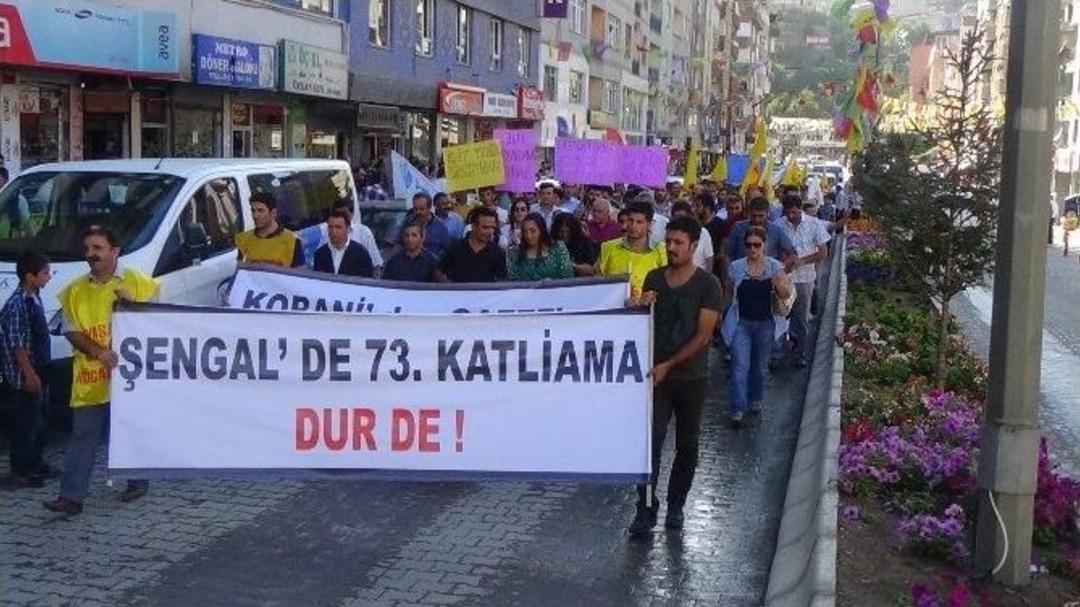 Hakkari&rsquo;de Işid Protestosu