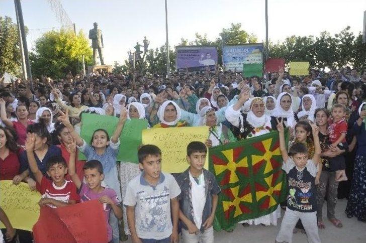 Şırnak'ta Binlerce Vatandaş Işid'in Katliamlarını Protesto Etti