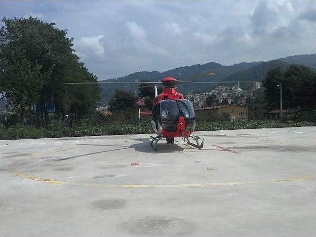 Genç Annenin İmdadına Ambulans Helikopter Yetişti