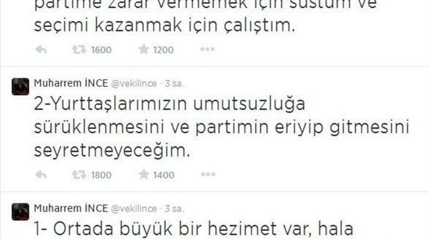 Chp&rsquo;li İnce'den, Partisine Eleştiri