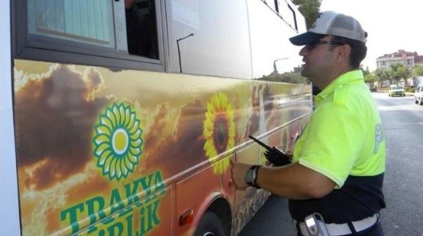 Edirne&rsquo;de Otob&uuml;s Denetimleri Arttırıldı