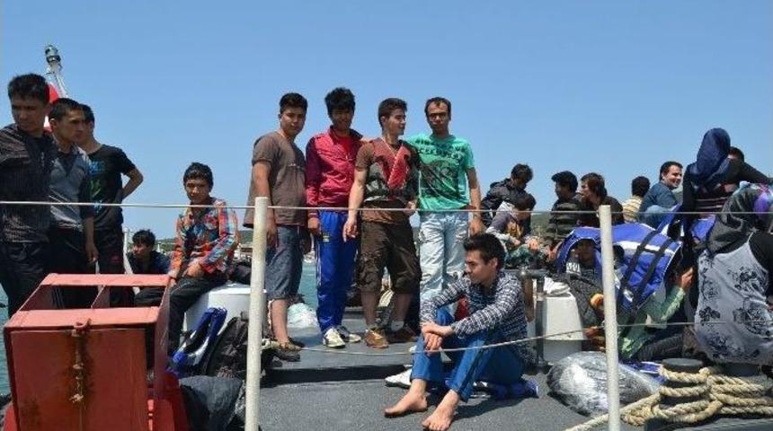 Ayvalık&rsquo;ta 44 Ka&ccedil;ak G&ouml;&ccedil;men Yakalandı