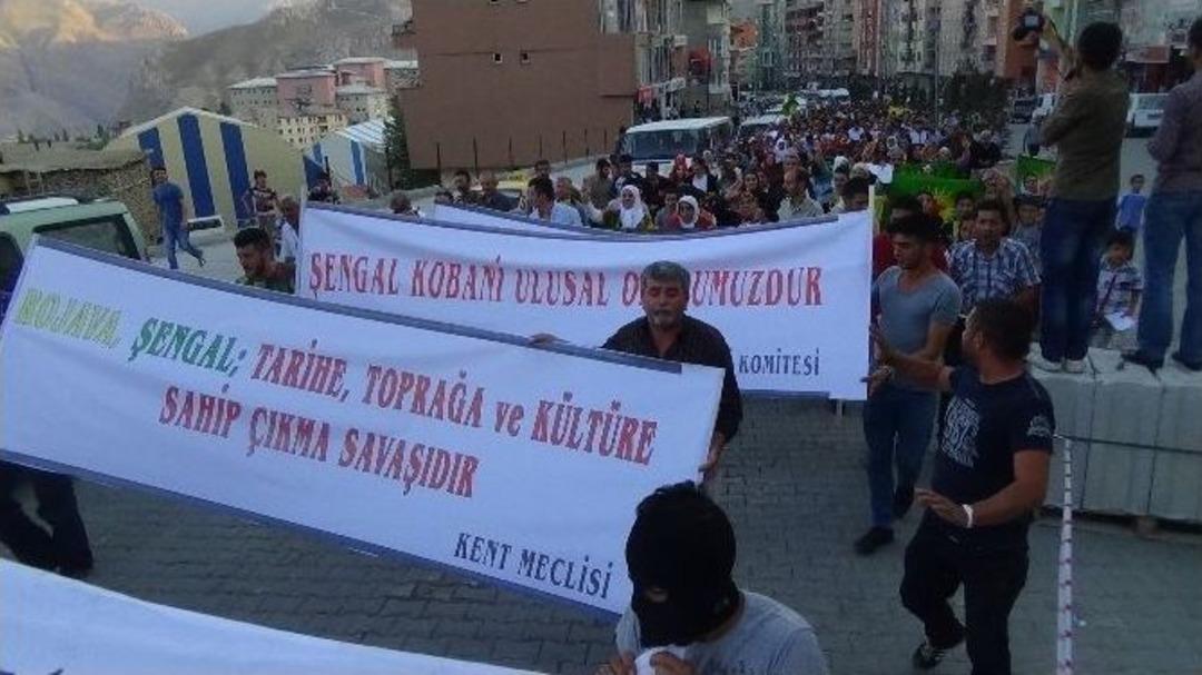 Hakkari&rsquo;de Işid Protestosu