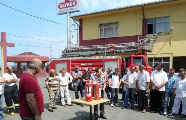 Çay Fabrikasında Yangın Tatbikatı