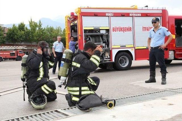 Denizli’de İtfaiye Ekipleri Eğitimden Geçirildi