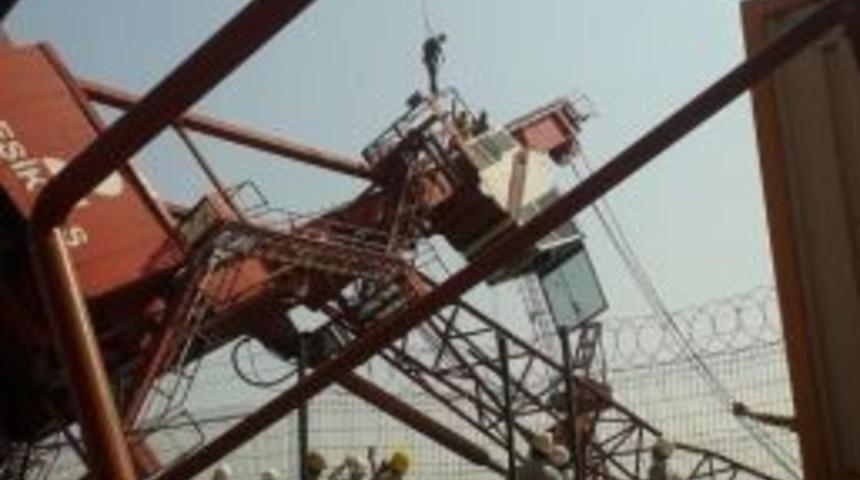 Beşiktaş Tersanesinde Vin&ccedil; Devrildi: 1 Yaralı