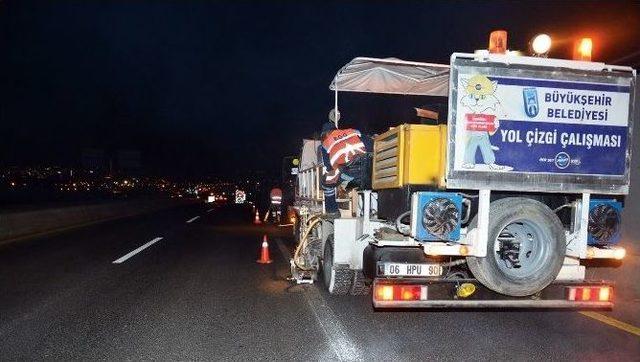 Başkent’te 12 Bin 500 Kilometre Yol Çizgisi