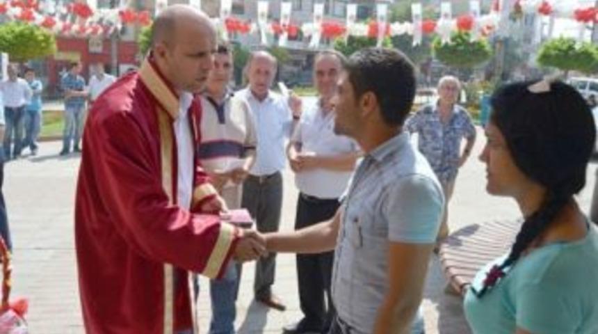 Hayrabolu 24&rsquo;nc&uuml; Ay&ccedil;i&ccedil;ek Festivalinde 19 &Ccedil;ifte Nikah Kıyıldı