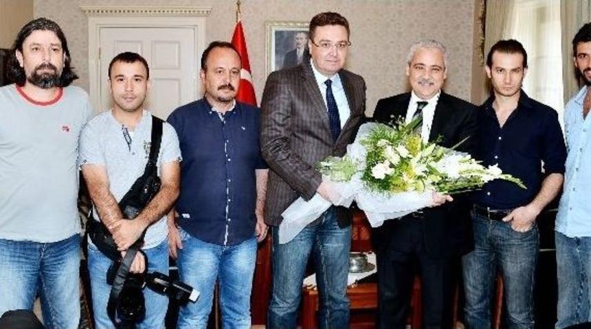Muğla B&uuml;y&uuml;kşehir Gazeteciler Cemiyetinden Vali&rsquo;ye Ziyaret