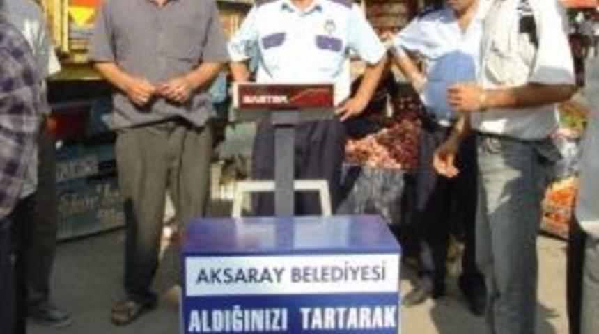 Aksaray&rsquo;da Zabıtadan Tartı Ve &Ouml;l&ccedil;&uuml; Denetimi