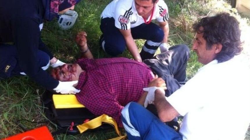 Tekirdağ’da Mıcıra Kapılan Otomobil Tarlaya Uçtu