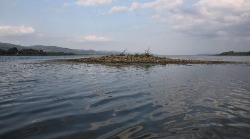 Sapanca&rsquo;da Su &Ccedil;ekilmesiyle Meydana &Ccedil;ıkan Tarihi Ada, Definecilerin Hedefi Oldu