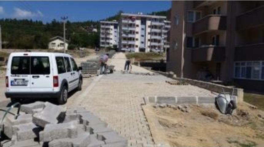 Ulus&rsquo;ta Kaldırım &Ccedil;alışmaları Devam Ediyor