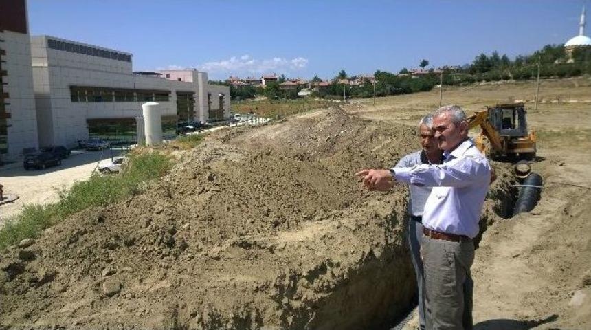 Osmancık Devlet Hastanesine Sel &Ouml;nlemi