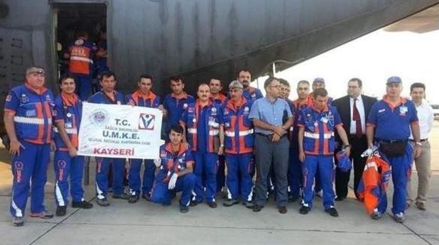 Kayseri Umke G&ouml;revlileri Gazzeli Yaralıların T&uuml;rkiye&rsquo;ye Getirilmesinde G&ouml;rev Yaptı