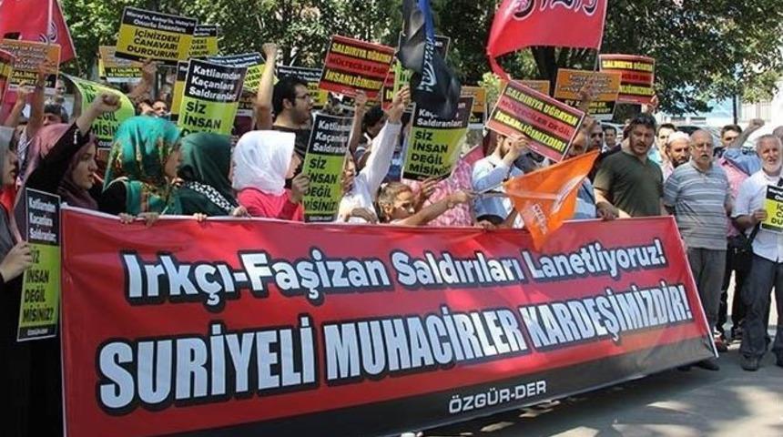 Fatih&rsquo;te Suriyeli M&uuml;ltecilere Destek Eylemi