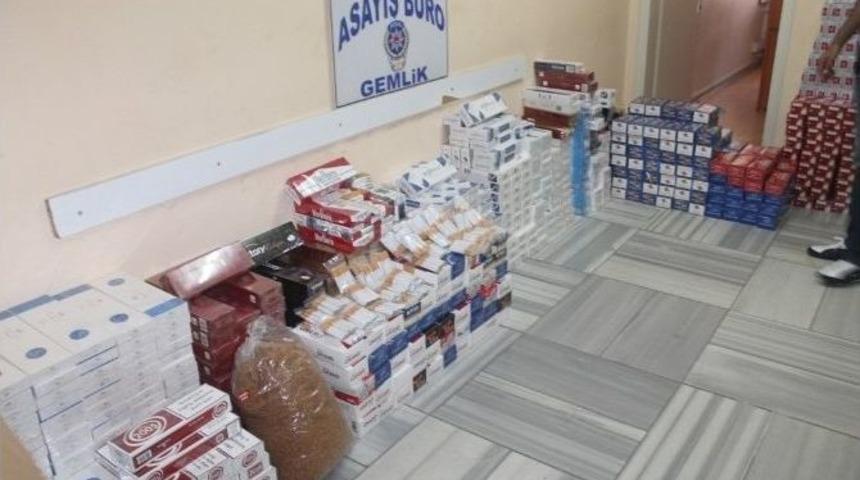 Gemlik&rsquo;te 6 Bin Paket Ka&ccedil;ak Sigara Ele Ge&ccedil;irildi