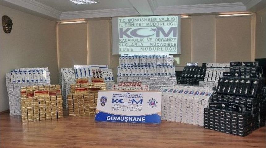 G&uuml;m&uuml;şhane&rsquo;de 16 Bin Paket Ka&ccedil;ak Sigara Ele Ge&ccedil;irildi