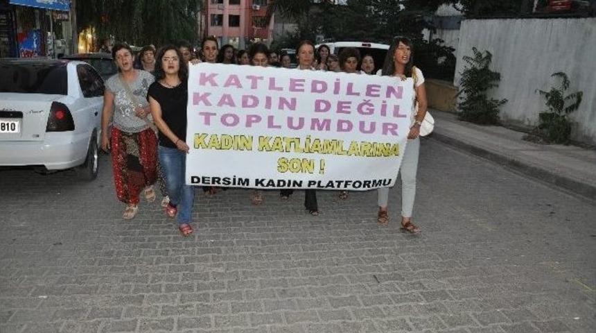 Tunceli&rsquo;de Kadınlardan Kadın Cinayetleri Protestosu