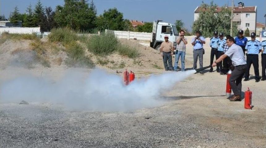 Karaman&rsquo;da Emniyet Personeline Yangın Eğitimi