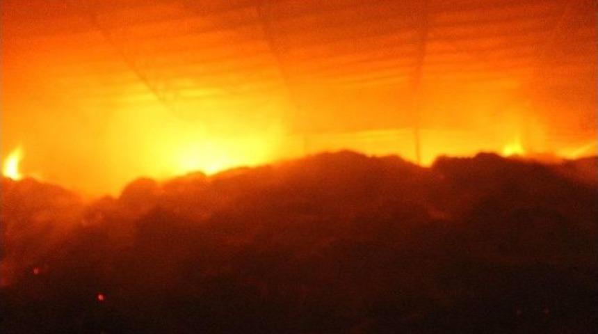 Saman Deposunda Yangın &Ccedil;ıktı, 2 İl&ccedil;e Ve 20 K&ouml;y Elektriksiz Kaldı