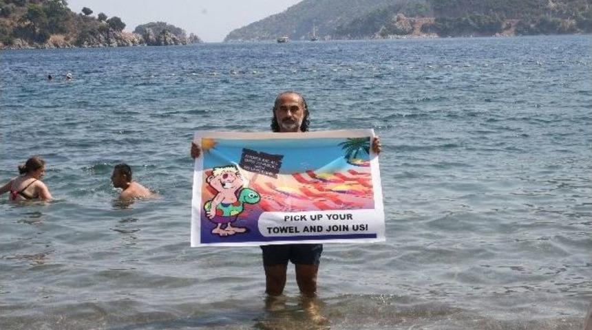 Marmaris&rsquo;te &ldquo;havlunu Kap Gel&rdquo; Eylemi