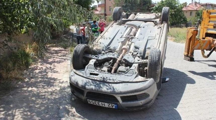 Beyşehir&rsquo;de Otomobil Devrildi: 1 Yaralı