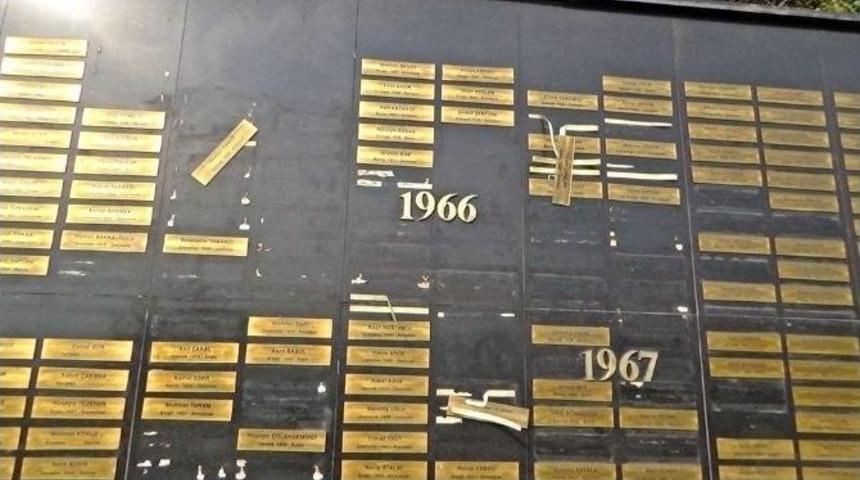 (&ouml;zel Haber) Zonguldak&rsquo;ta Maden Şehitleri Anıtındaki Tabelalar D&ouml;k&uuml;l&uuml;yor