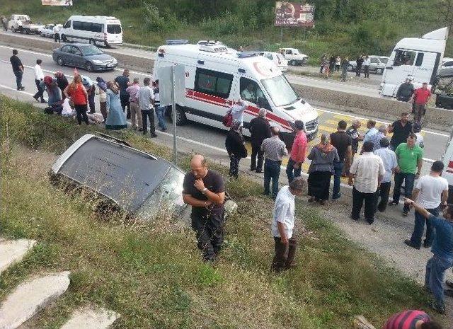 Bolu Dağı’nda Sulama Kanalına Uçan Araçta 5 Kişi Yaralandı