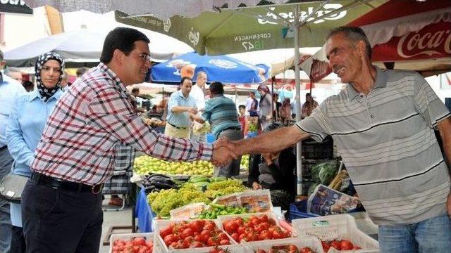 Başkan Tütüncü Pazarcı Esnafını Ziyaret Etti