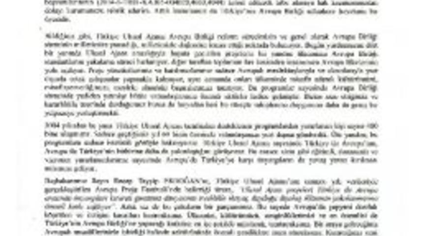 Avrupa Birliği Bakanlığı&rsquo;ndan A.&uuml;. Dış İlişkiler Ofisine Tebrik Mektubu