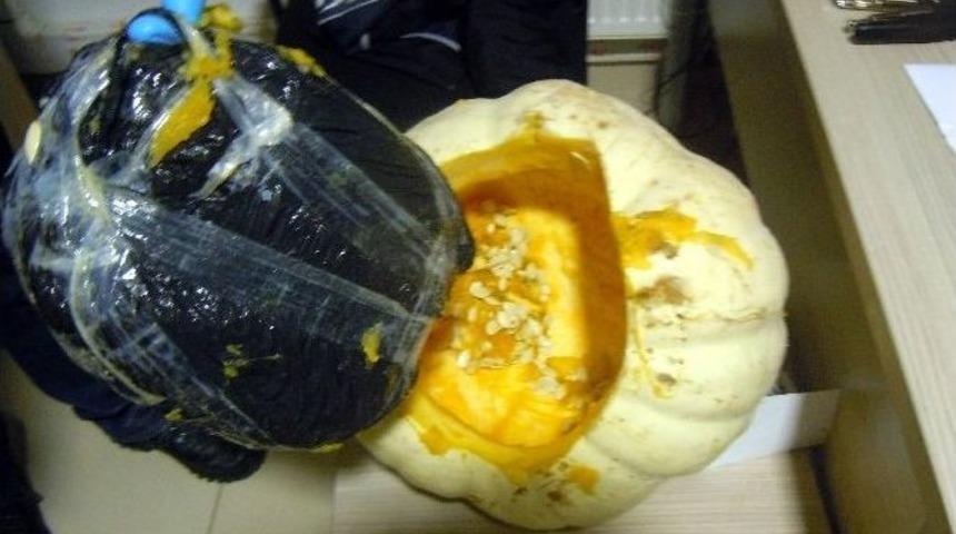 Balkabağından 2 Kilo Esrar &Ccedil;ıktı