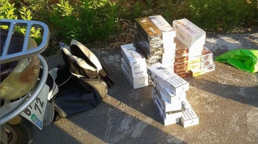 Motosiklette G&uuml;mr&uuml;k Ka&ccedil;ağı 600 Paket Sigara Ele Ge&ccedil;irildi
