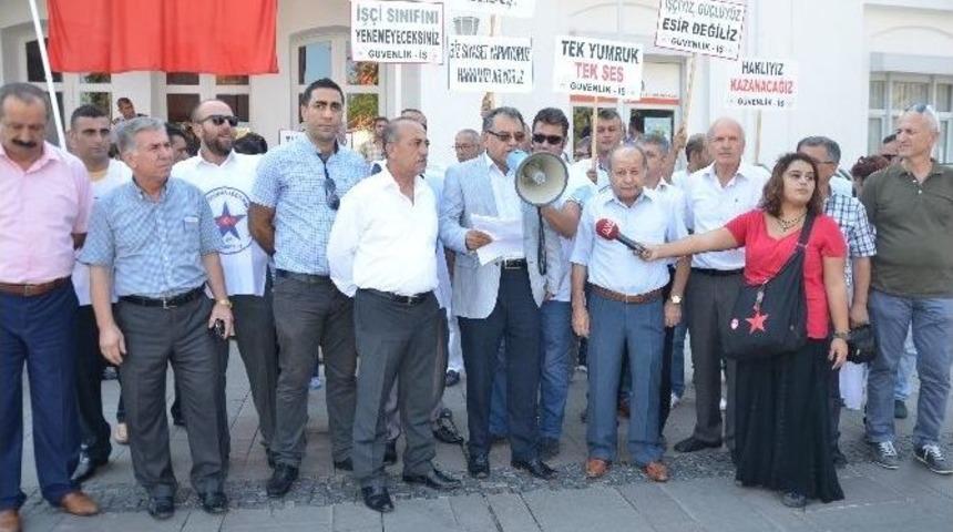 Antalya’da Özel Güvenlikçilerden Oturma Eylemi