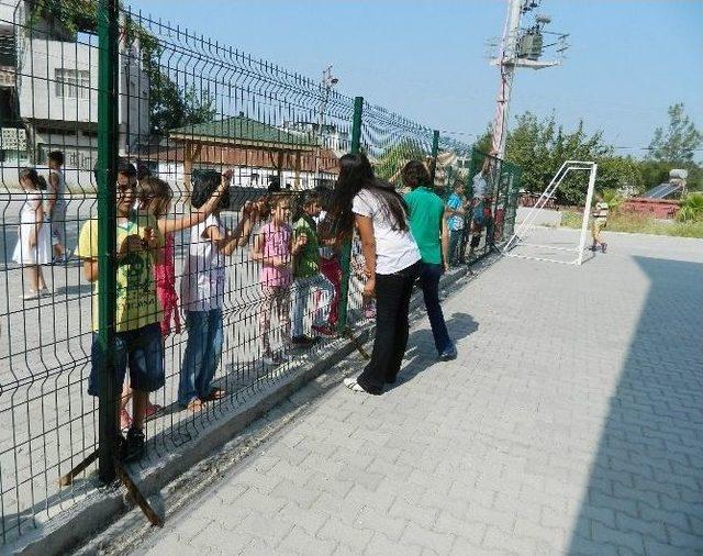 Okul Bahçesinde Tel Örgülü Önlem