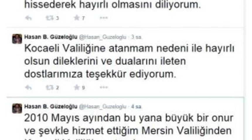 Vali G&uuml;zeloğlu&rsquo;ndan Kocaeli Twiti